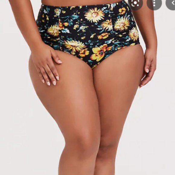 torrid Other - Torrid Sunflower High Rise Ruched Swim Bottom 1 1X